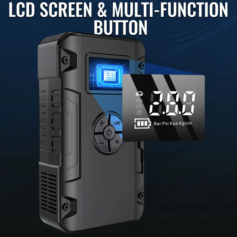 Car Jump Starter Battery Start Up Starting Power Repair Tools Tire Inflation Pump Automobile Emergency Clip 8000mAh For SUV RV Truck Motorcycle Universal Auto Accessories