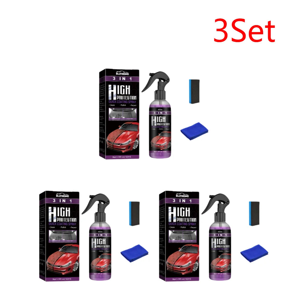 3 in 1 Rapid Ceramic Coating Car Wax Polish Spray | Hydrophobic Gloss Shine for Paint, G detail view
