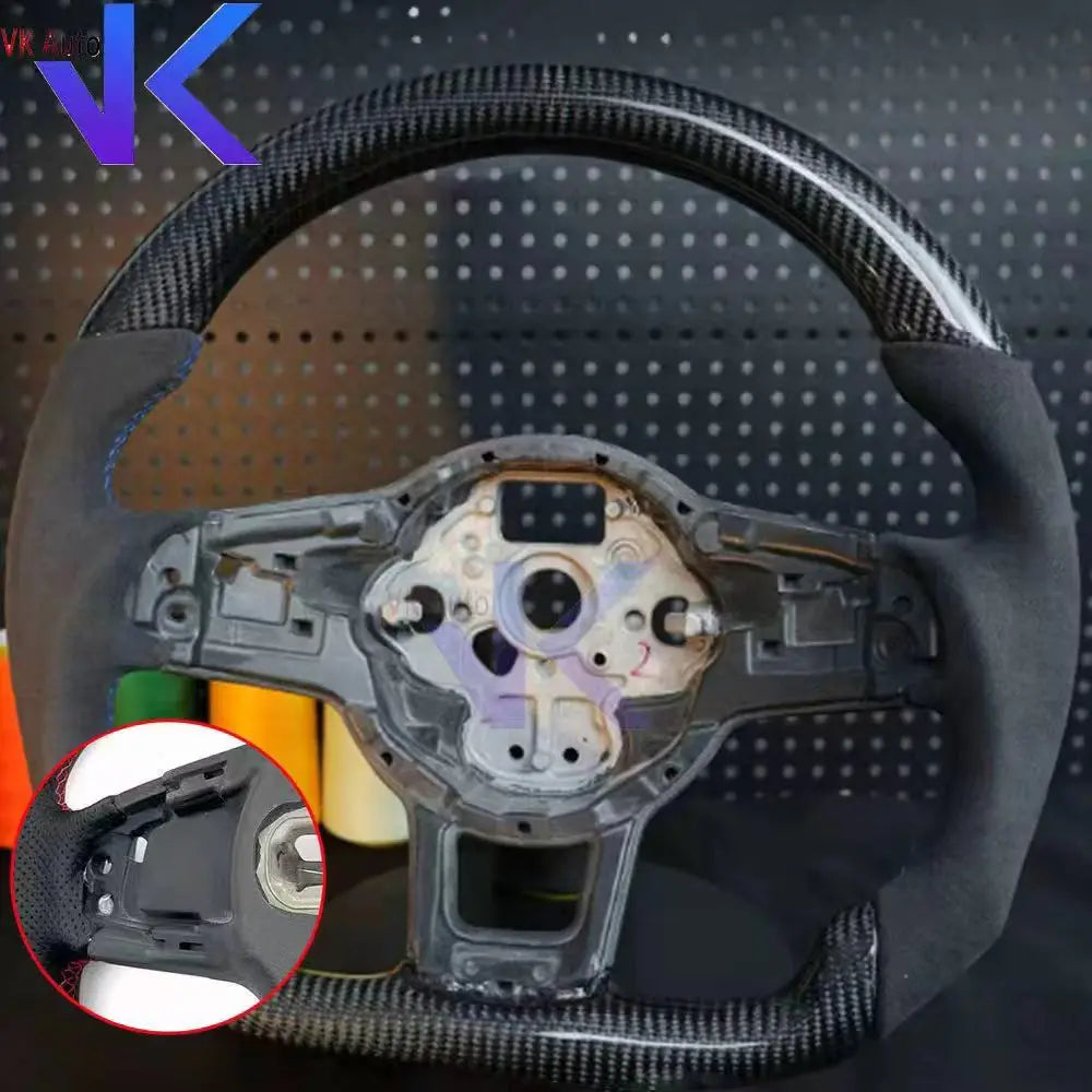 Carbon Fiber Customized Steering Wheel leather Alcantara For Tiguan Passat VW Golf MK7 7.5 GTI GTD GTE 2013-2020 GTI