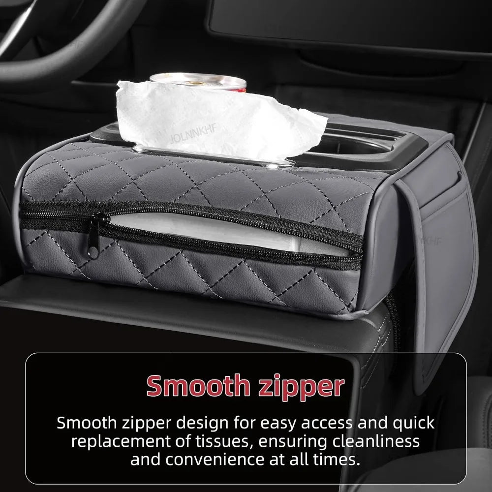 5 in 1 Car Armrest Box Height Pad Multifunctional Center Armrest Box Pad Tissue Box Storage Bag Cup Holder for Most SUV Sedans
