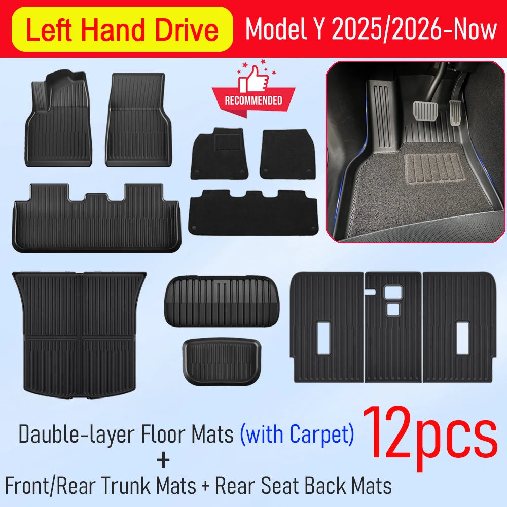 Tesla Model Y Juniper 2025–2026 Floor Mats | Complete Interior Protection detail view