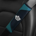 Diamond-Encrusted PU Carbon Fiber Leather Crown Car Shoulder Guard Safety Belt Deco additional angle