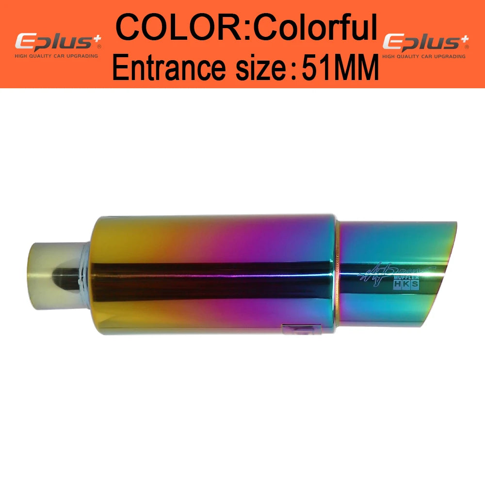Stainless Steel Car Exhaust Pipe Straight Drum Muffler | Universal 51-63mm Inlet 89mm lifestyle view