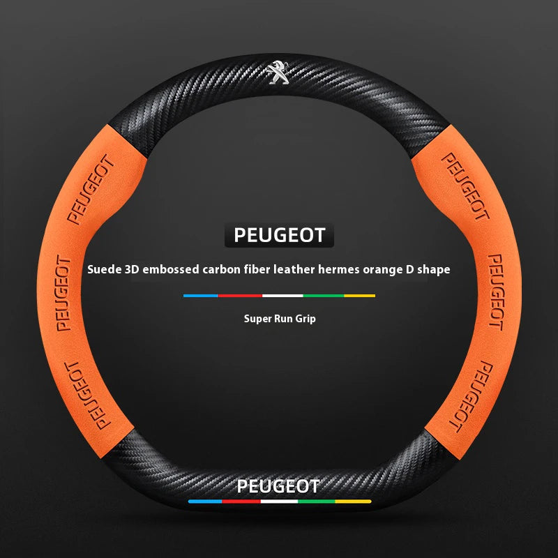 Car Steering Wheel Cover For Peugeot 106 107 108 206 207 208 301 307 308 406 407 408 5 close-up view