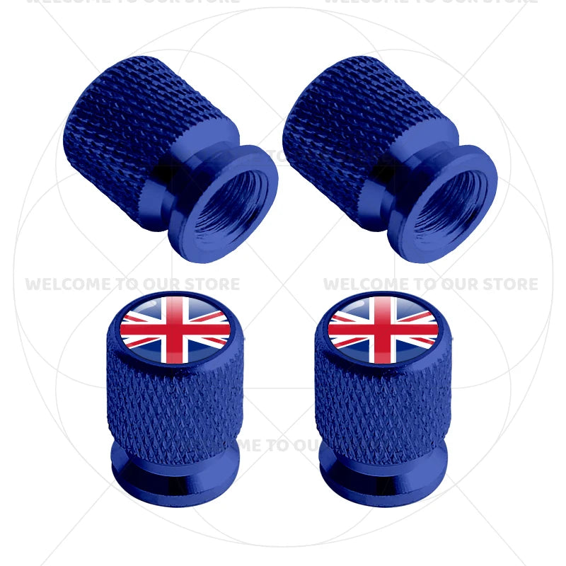 For Sweden Swedish Flag Union Jack Britain Flag Emblem 4Pcs Aluminum Motorcycle Car T lifestyle view