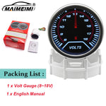 52mm Analog Gauge Set | White LED Car Gauges with Holder detail view