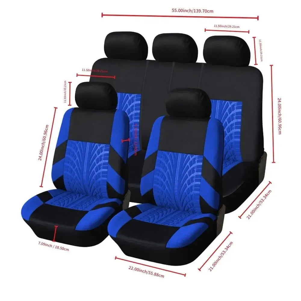Car Seat Covers Full Set Front Split Rear Bench For Car Universal Cloth SUV Sedan Van alternate view