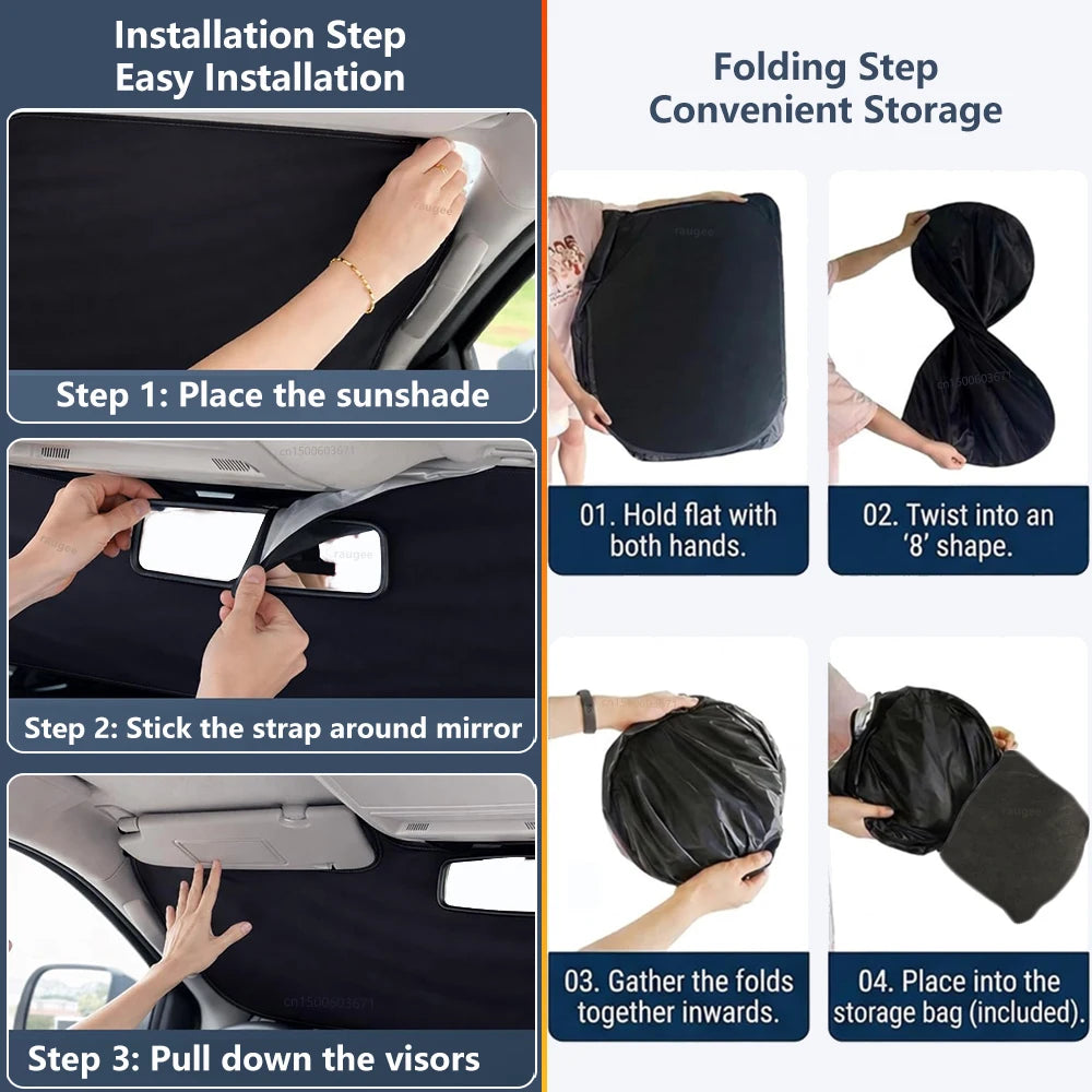 Foldable Car Sunshade | Windshield UV Protection Cover for Interior lifestyle view
