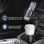 Car Cup Holder Expander with Phone Mount 360° Rotation