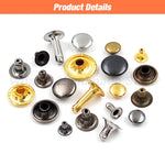 100sets 5mm-15mm Metal Round Rivet Single Cap Rivets Studs for DIY Leather Craft Bag B close-up view