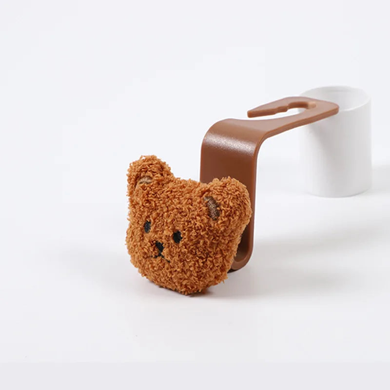 "Cute Cartoon Bear Car Seat Back Hook - Creative Multi-purpose Auto Interior Storage H close-up view