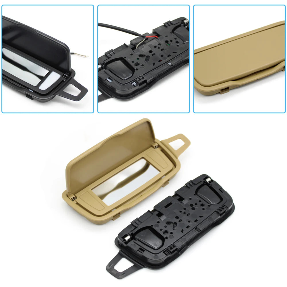 Car Left Right Sun Visor Vanity Mirror Cover Assembly For Porsche Boxster Cayman 911 981 982 991 718 982857551,982857551T