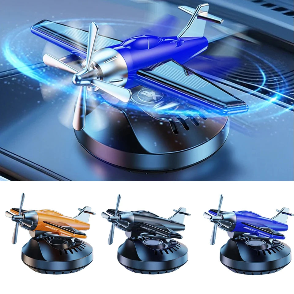 Solar Powered Car Air Freshener Helicopter | Rotating Aromatherapy Decor for Interior