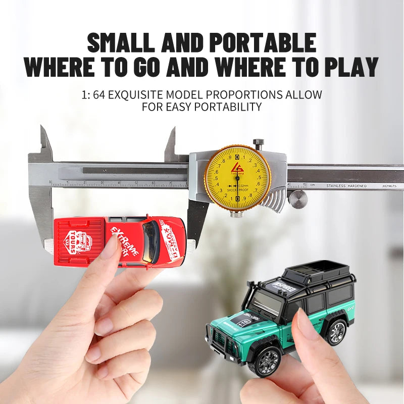 6601Green RC Car MINI Alloy 1/64 Remote Control Car Convenient to Carry 60 Minutes of alternate view