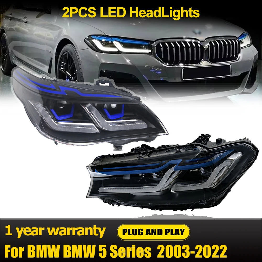 Car LED Headlight+Tail Light Assemblies For BMW F10 F18 2010-2017-2023 Auto Fog DRL Brake Turn Signa