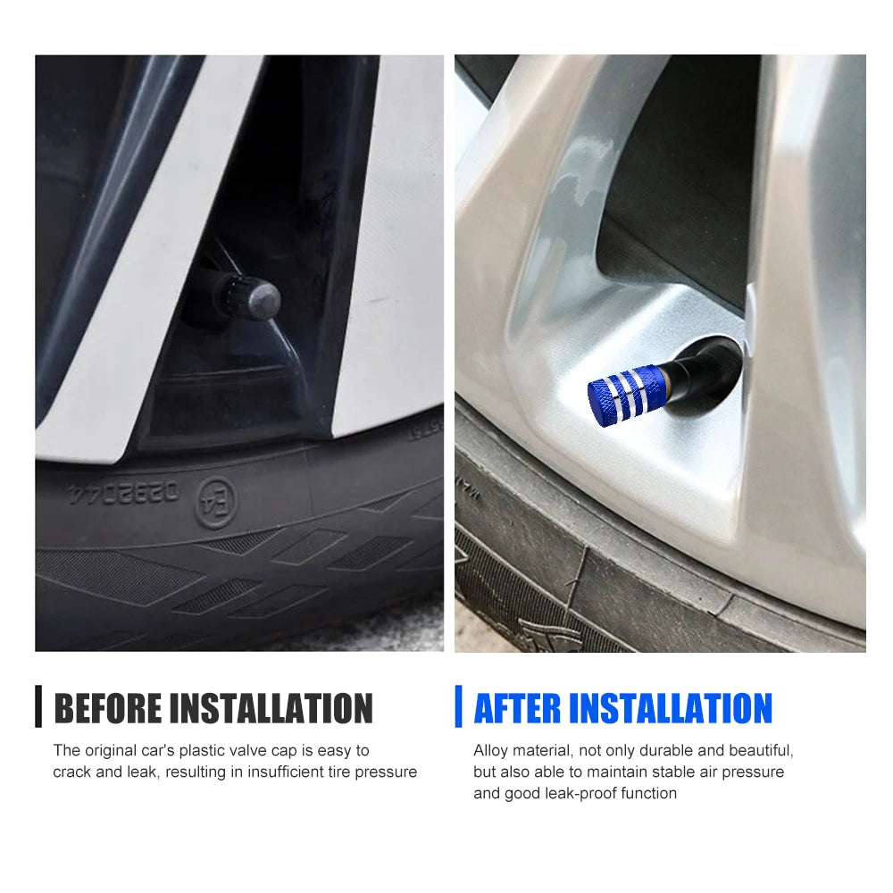 4PCS Tire Valve Stem Cap | Metal Tire Air Caps with Plastic Liner Corrosion Resista additional angle