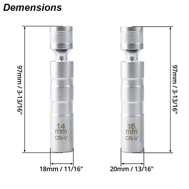Spark Plug Socket Wrench Adapter 14mm 16mm Install Replace Repair Kit Swivel Torque M lifestyle view