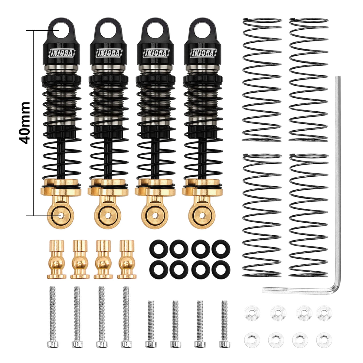 INJORA 36mm 40mm Big Bore Oil Shock Absorber for 1/24 RC Crawler SCX24 FCX24M alternate view