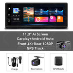 K2 Pro 11.3" Dash Cam 4K 2160P Car DVR Recording Carplay & Android Auto Wireless Conn lifestyle view
