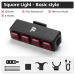WEST BIKING Bicycle Rear Light Multi LED IP66 Tail Light Auto Start/Stop Brake Sensin alternate view