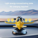 Cool Solar Powered Rotating Airplane Silent 360° Auto Spin Car Dashboard Ornament Multifunctional Car Interior Decoration Gifts