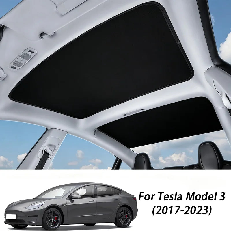 Sunroof Sunshade for Tesla Model 3 Old Version & Highland Refresh | Double-Layer He additional angle