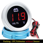 52mm Car Gauge Set | Water Temperature Oil Level Voltmeter Fuel Pressure Meter close-up view