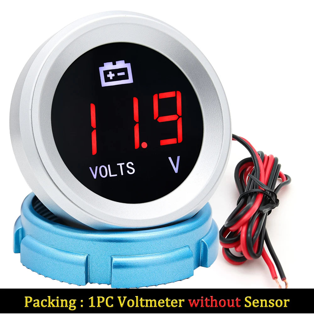 52mm Car Gauge Set | Water Temperature Oil Level Voltmeter Fuel Pressure Meter close-up view