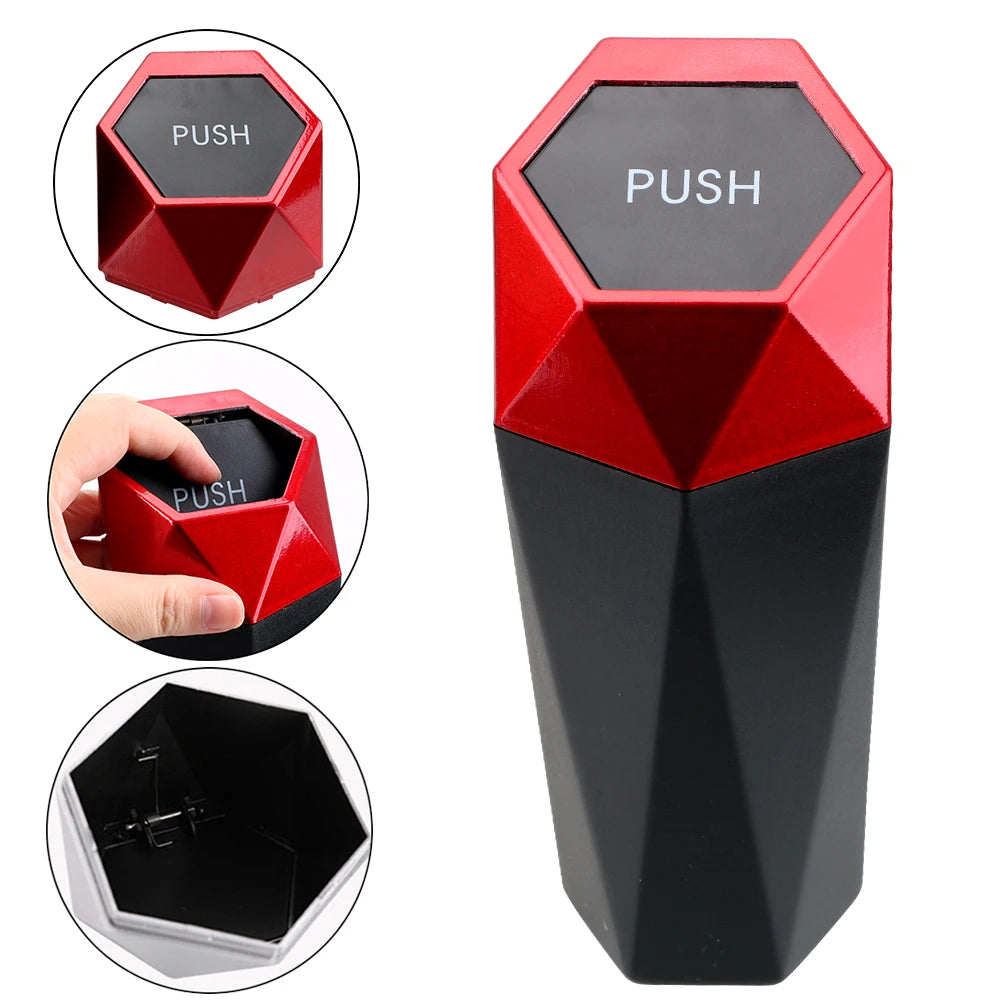Portable Mini Car Trash Can with Lid