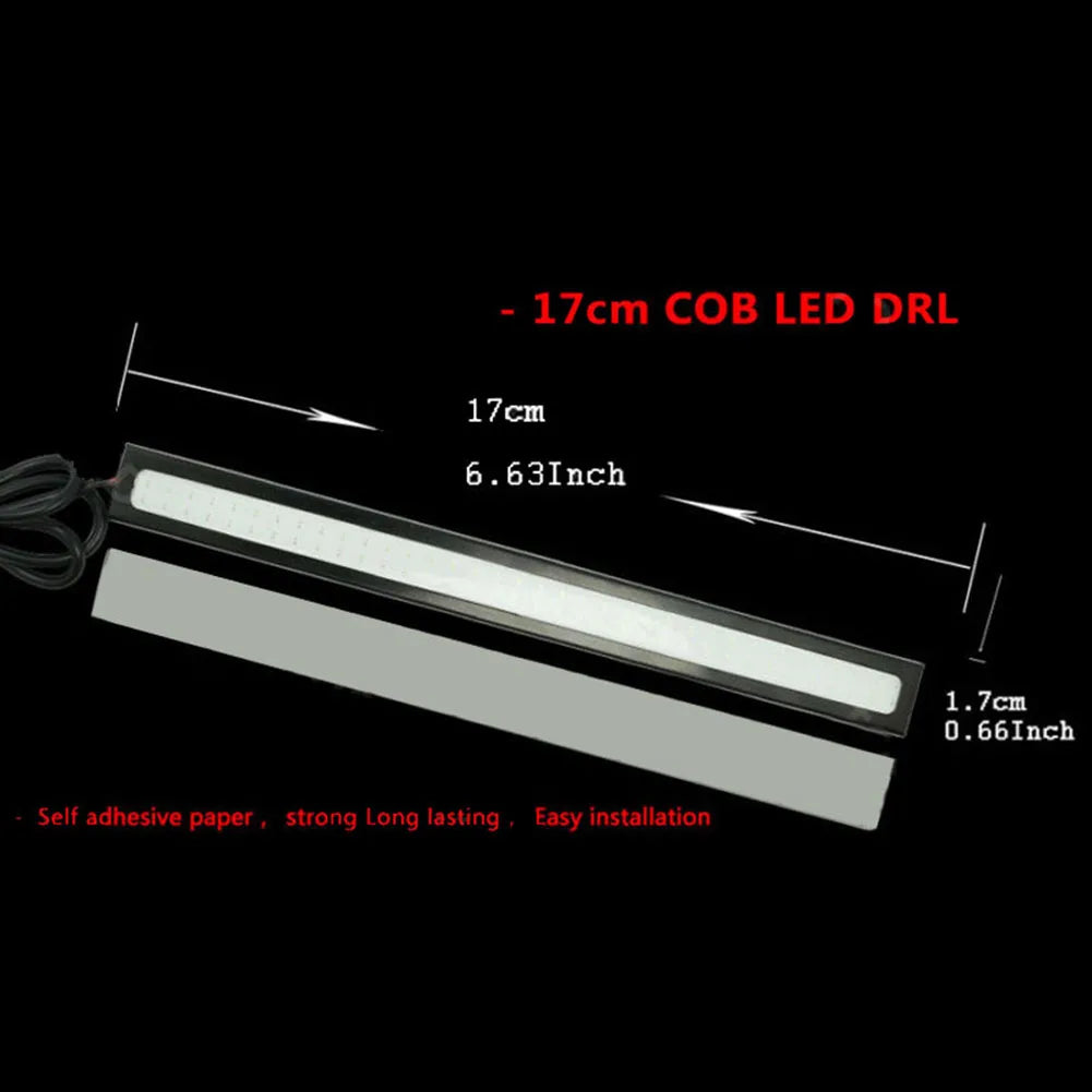 2Pcs 17cm COB Car Fog Light LED Light Strip RED Waterproof Car 12V DRL Fog Light Drivi close-up view