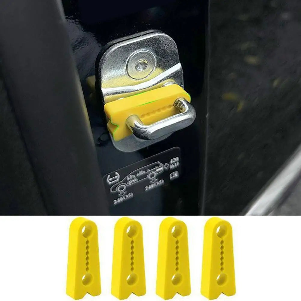 4pcs Car Door Lock Shock Absorber Silicone Cover Noise Reduction & Anti-Collision Pad, U detail view