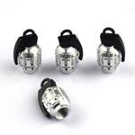 4pcs Aluminum Grenade Tire Valve Caps | Dust Proof Car Tire Stem Covers close-up view