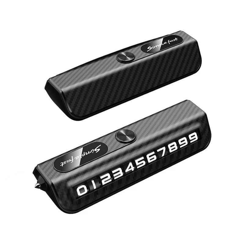 Multi-functional Auto Parking Number 2-in-1 Safety Window Breaker Interior Phone Number Car Decoration Temporary License Plate