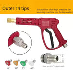 High-Pressure Power Washing Gun | Car Wash Nozzle with Fan Spray close-up view