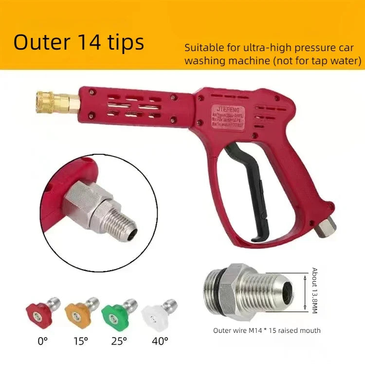 High-Pressure Power Washing Gun | Car Wash Nozzle with Fan Spray close-up view