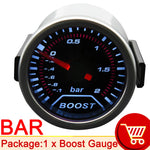 52mm Car Gauge Set Water Temp Boost Oil Pressure Voltmeter Tachometer | Universal 12V close-up view