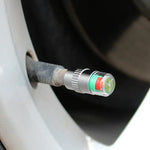 4-Pack Tire Pressure Monitor Valve Caps | Car Tyre Pressure Gauge Alerts close-up view