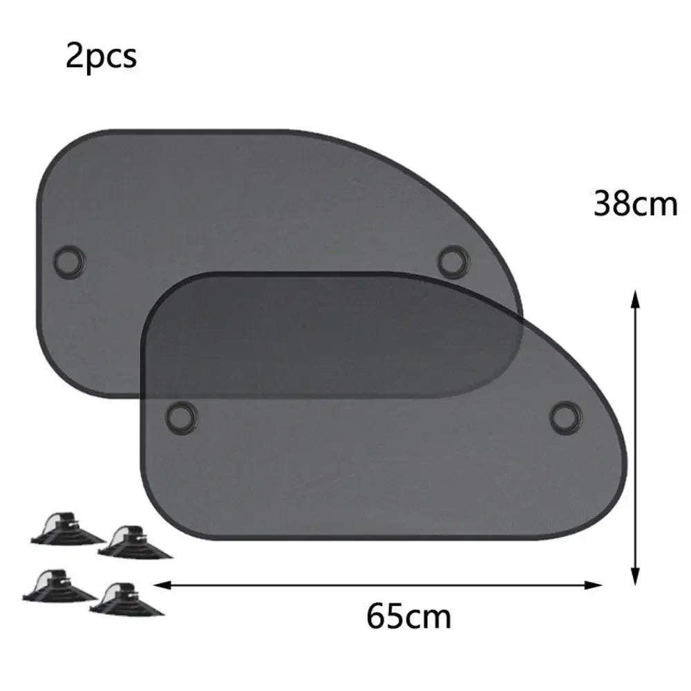 2Pcs Durable Reflector Car Sun Shades Front Rear Window Shield Screen Sunshades Cover Windscreen UV Protection Mesh Visor