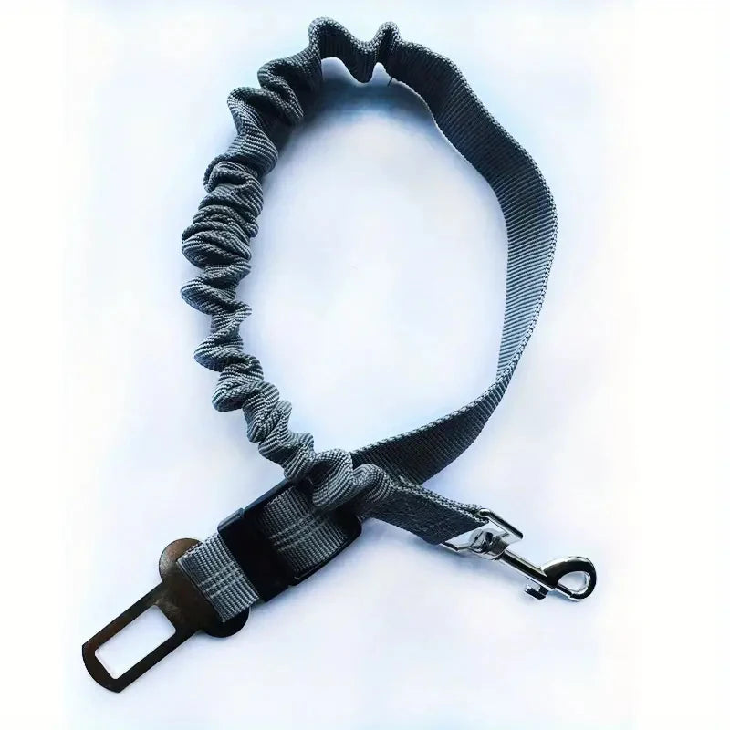 Reflective Dog Seat Belt for Cars | Adjustable Nylon Safety Harness with Bungee detail view
