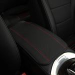 Color-Matched Double-Strand PU Leather Check-Pattern Embossed Car Armrest Pad Center Console Pad Car Decoration Item