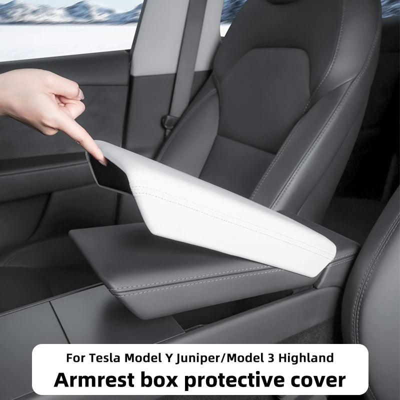 For Tesla Model 3 Highland Y Juniper Armrest Box Protect Cover Center Console Anti-Scratch 2026 2025 Car Accessories