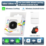 2026 Mini Ultra 4 Original 5.0 Wireless Android Auto CarPlay 2-In-1 Smart Car Box Wirele detail view