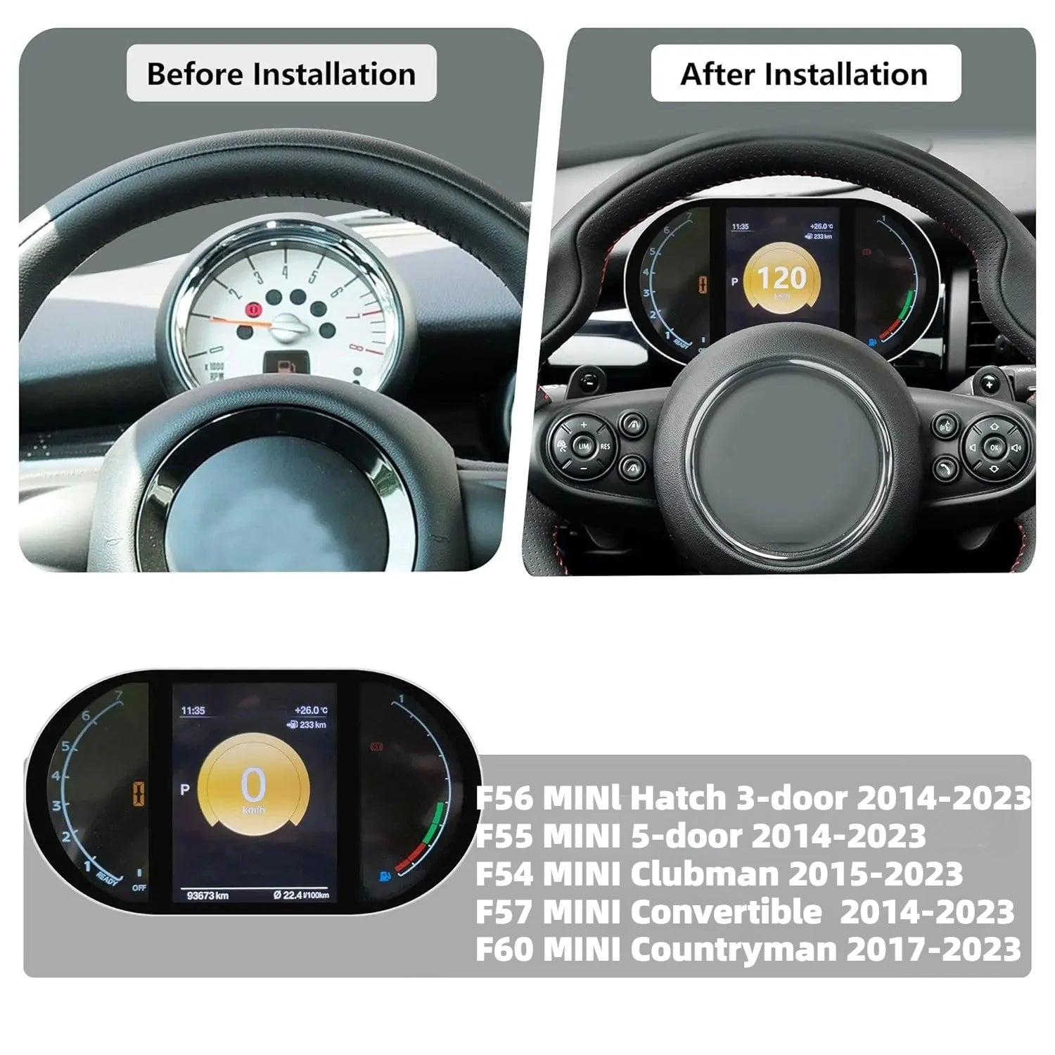 BMW Mini F Series Digital Speedometer Gauge 5.5 inch | Dashboard Instrument Cluster lifestyle view