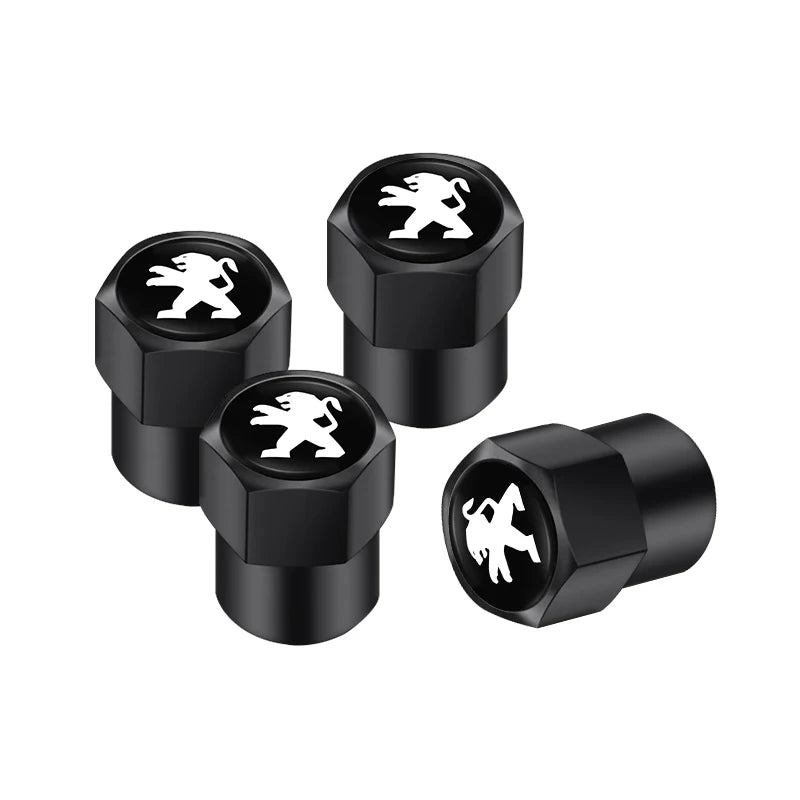 4Pcs Peugeot Logo Car Tyre Valve Caps | Aluminum Alloy Wheel Accessories for Peugeot alternate view