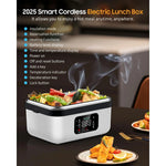 8000mAh Cordless Electric Lunch Box Portable Food Heater for Car Truck Driver 304 Stainless Steel Heated Bento Box for Outdoor Work