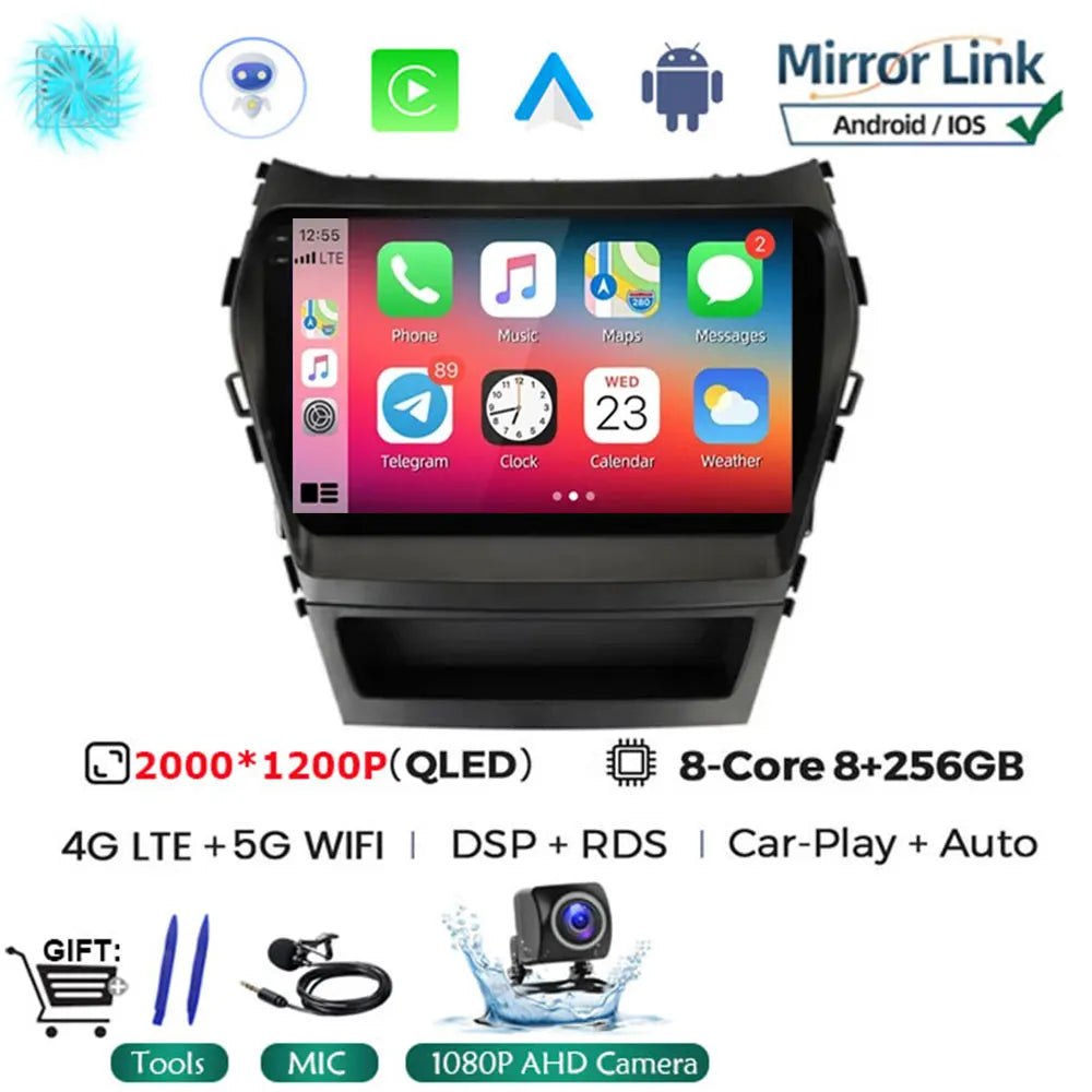 Android 16 Car Radio for Hyundai Santa Fe 2013-2017 | GPS Navigation Stereo alternate view