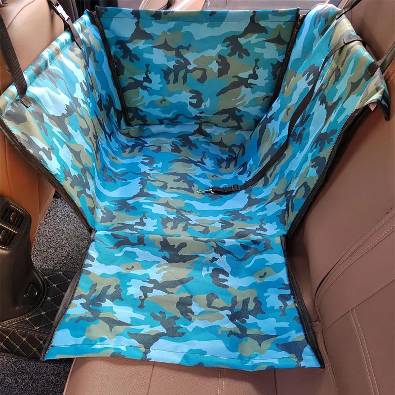 CAWAYI KENNEL Dog Car Seat Cover | Pet Carrier Travel Mat for Back Seat Hammock lifestyle view