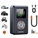 Portable Tire Inflator Cordless Air Compressor | 150 PSI Mini Bike Pump with LED Light