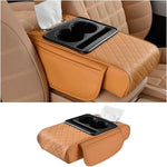 Auto Armrest Pillow Cover Pad Box Armrest Heightening Pad Car Armrest Box With 2 Cup Holder Auto Center Console Armrest Cushion