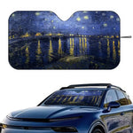 Starry Night Van Gogh Art Windshield Sun Shade | Car SUV Truck Front Window Protector detail view